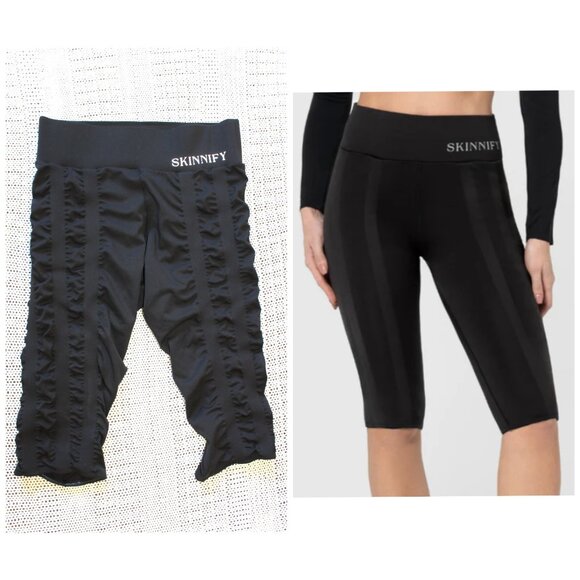 Skinnify Black Capri Built-in Resistance Bands XL High Waist Workout & Yoga pant - Picture 1 of 12